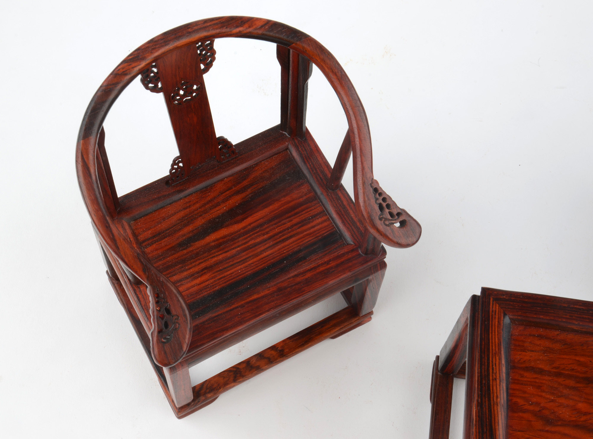 【鬼市】1283#红酸枝小圈椅三件套