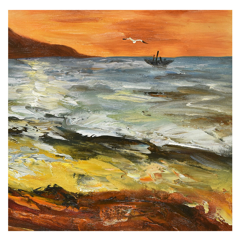 匿名《海景》手绘布面油画