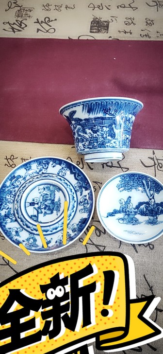 景德镇手工手绘仿古百子马蹄盖碗茶具，茶器