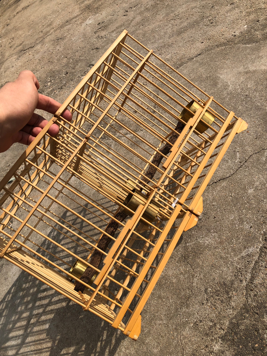 压卯铜嘴笼蜡嘴笼全皮无竹节无裂上过两遍油全套出带钩