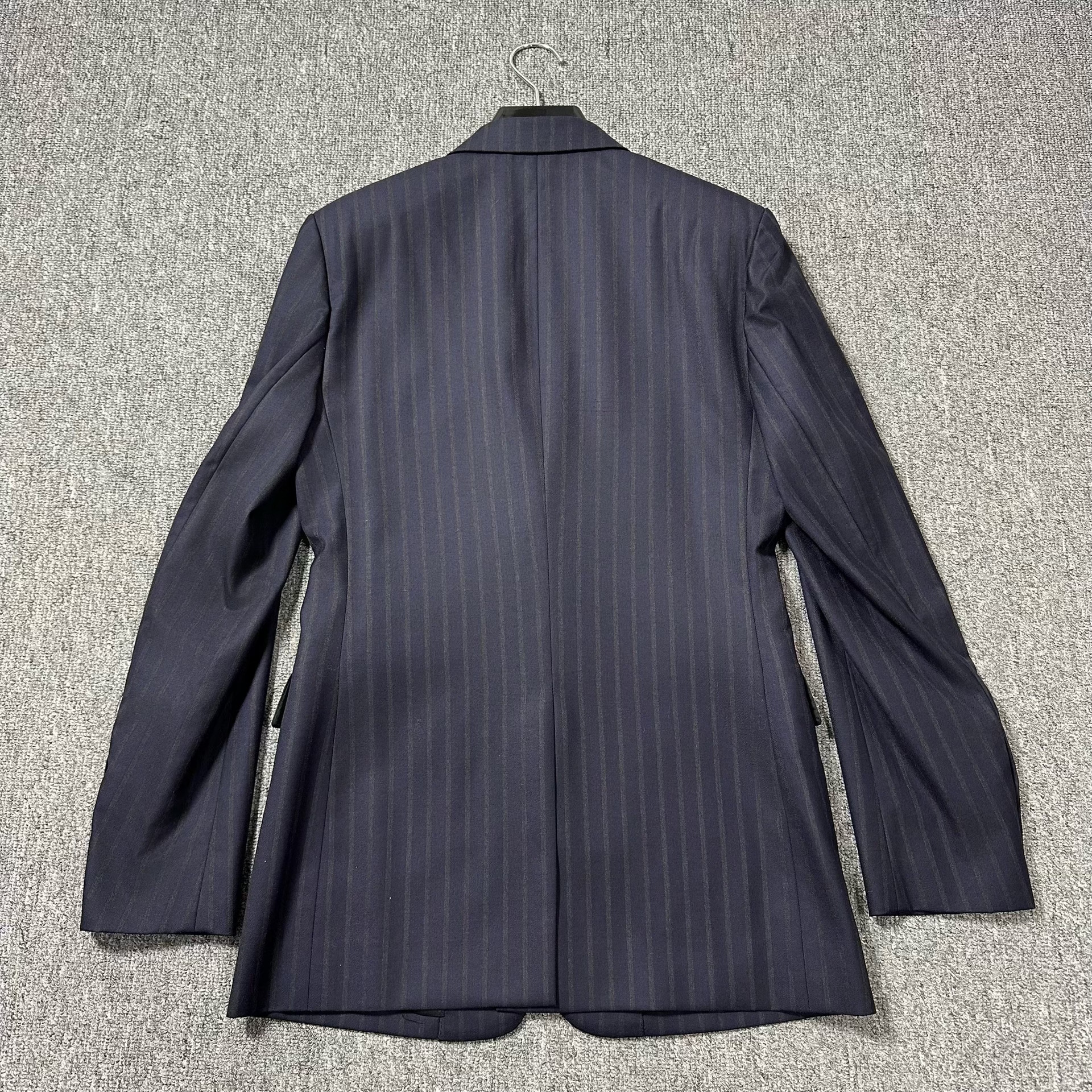 Dior Dark Blue Pinstriped Three-Piece Suit — front