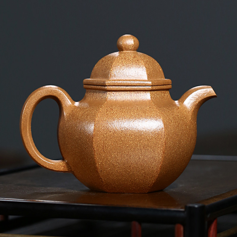 一元起拍 非遗传承人国工周老师六方掇球深井五彩段200cc紫砂壶g