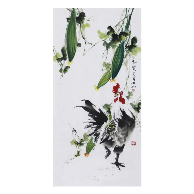 【新品】孙洪印《秋实》中国国画院名誉院长花鸟画客厅玄关画2747