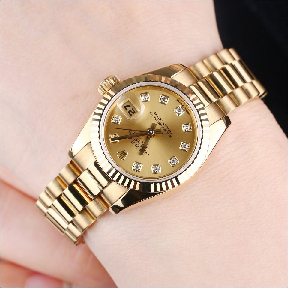 [9.5新]劳力士179178金劳女装日志型系列原镶时标钻自动机械女表