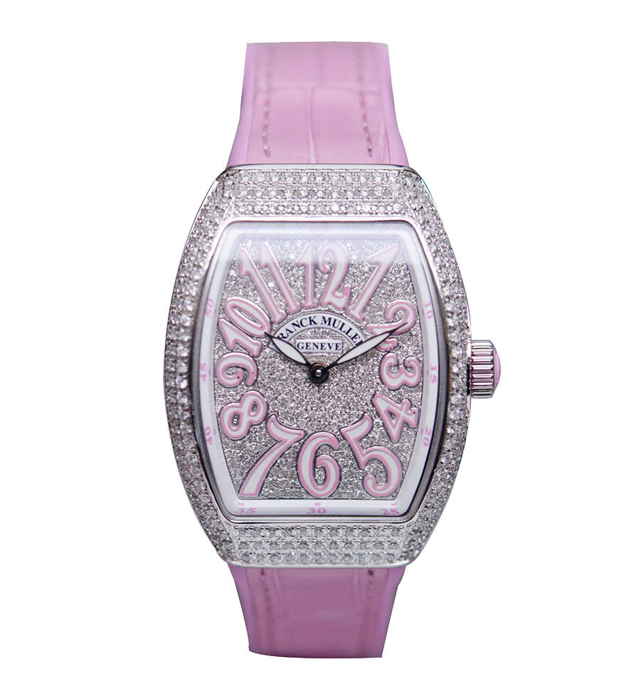 [捡漏][99新未使用]法兰克穆勒法穆兰全套后镶钻石英女表