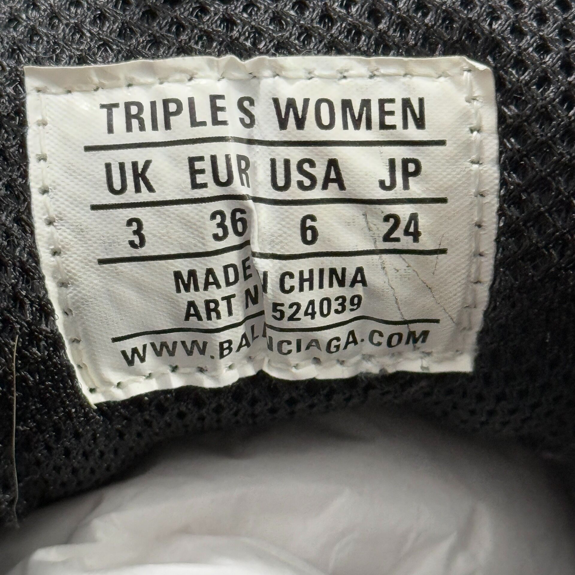 Balenciaga Triple S Black Pink Dad Shoes — label