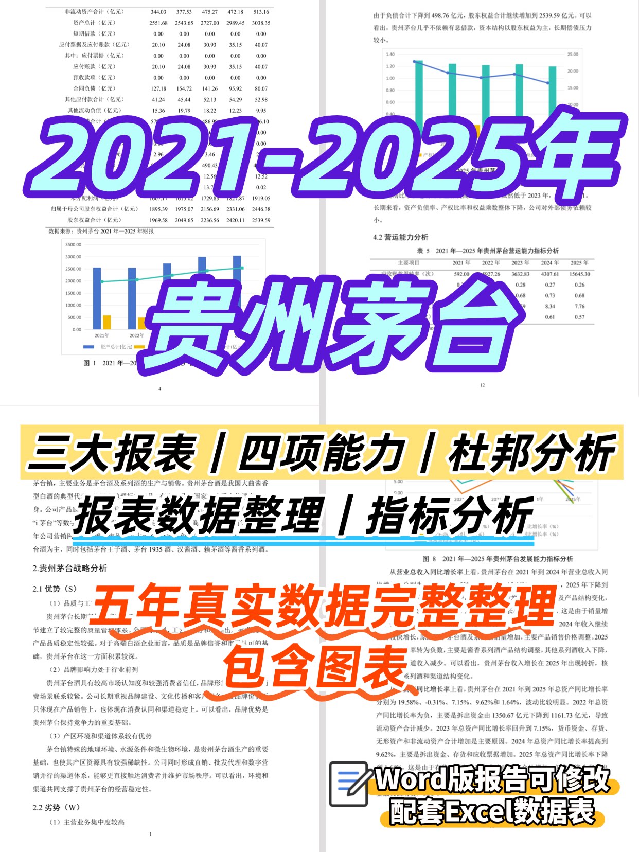 贵州茅台2021-2025年财务分析