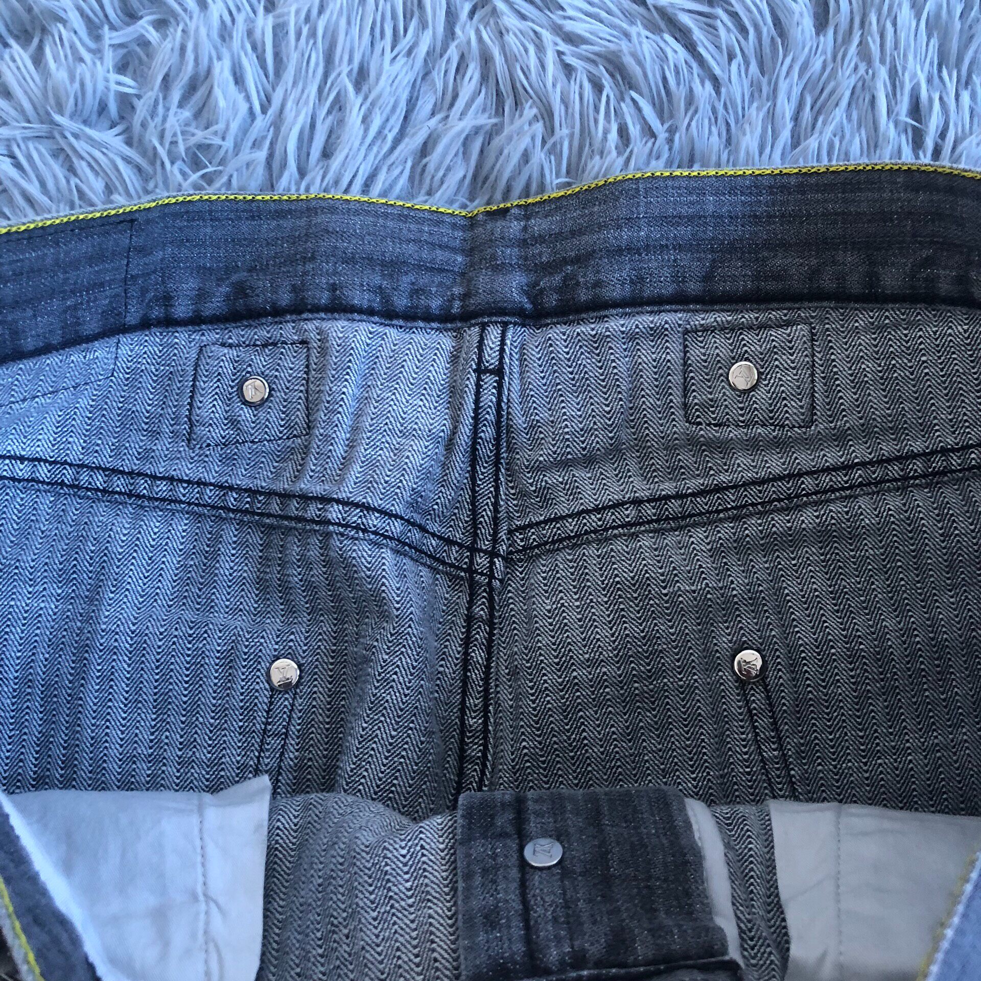 Louis Vuitton Washed Dark Gray Jeans — back