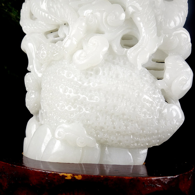 和田玉白玉龙形寓意龙行天下 生意兴隆 龙摆件608.50克