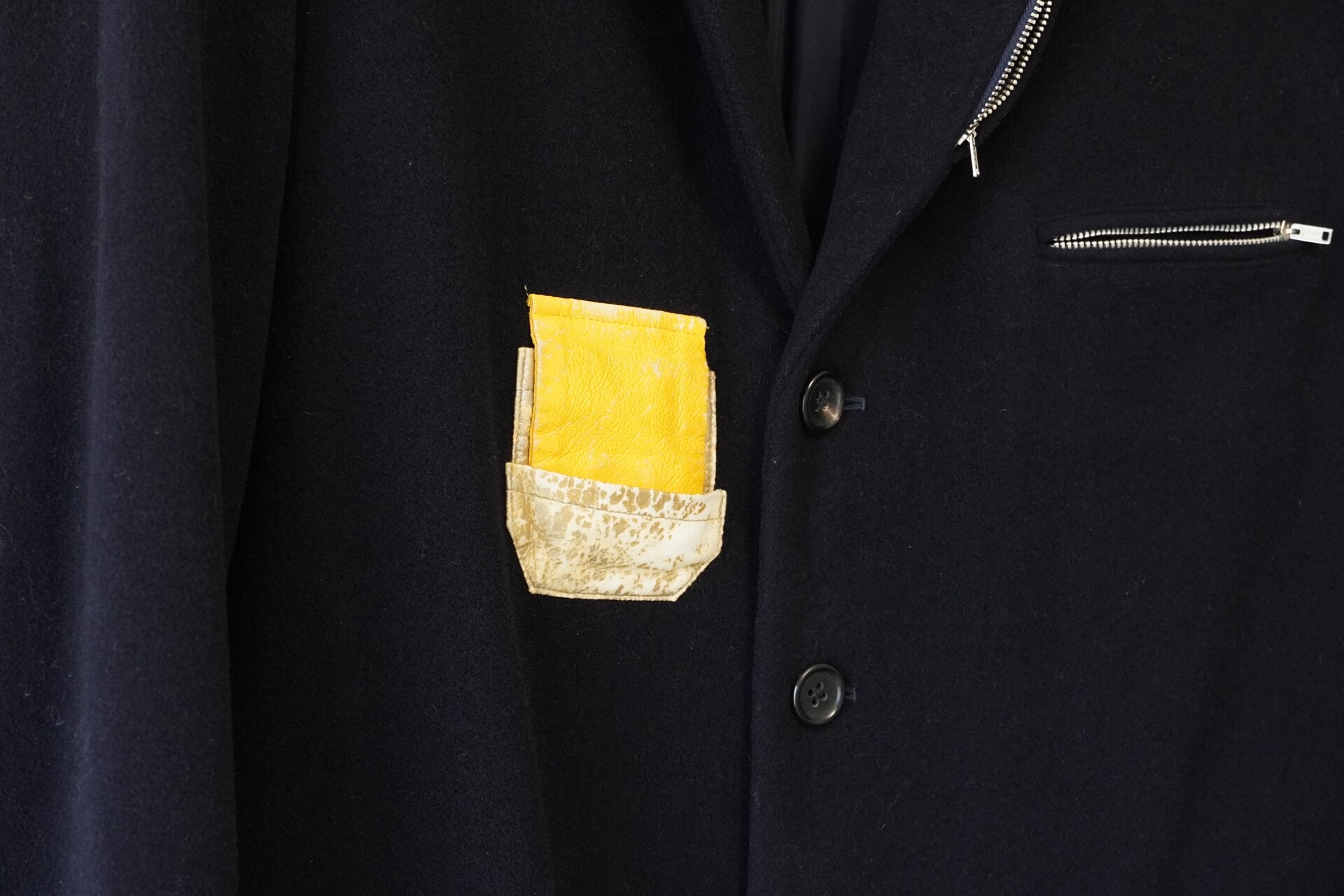 Yohji Yamamoto 1990AW Patchwork Zip Jacket — detail
