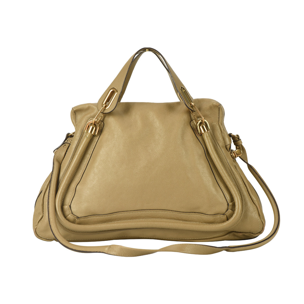 [9.0新]蔻依chloe女士驼色牛皮大号两用包paraty系列19005006