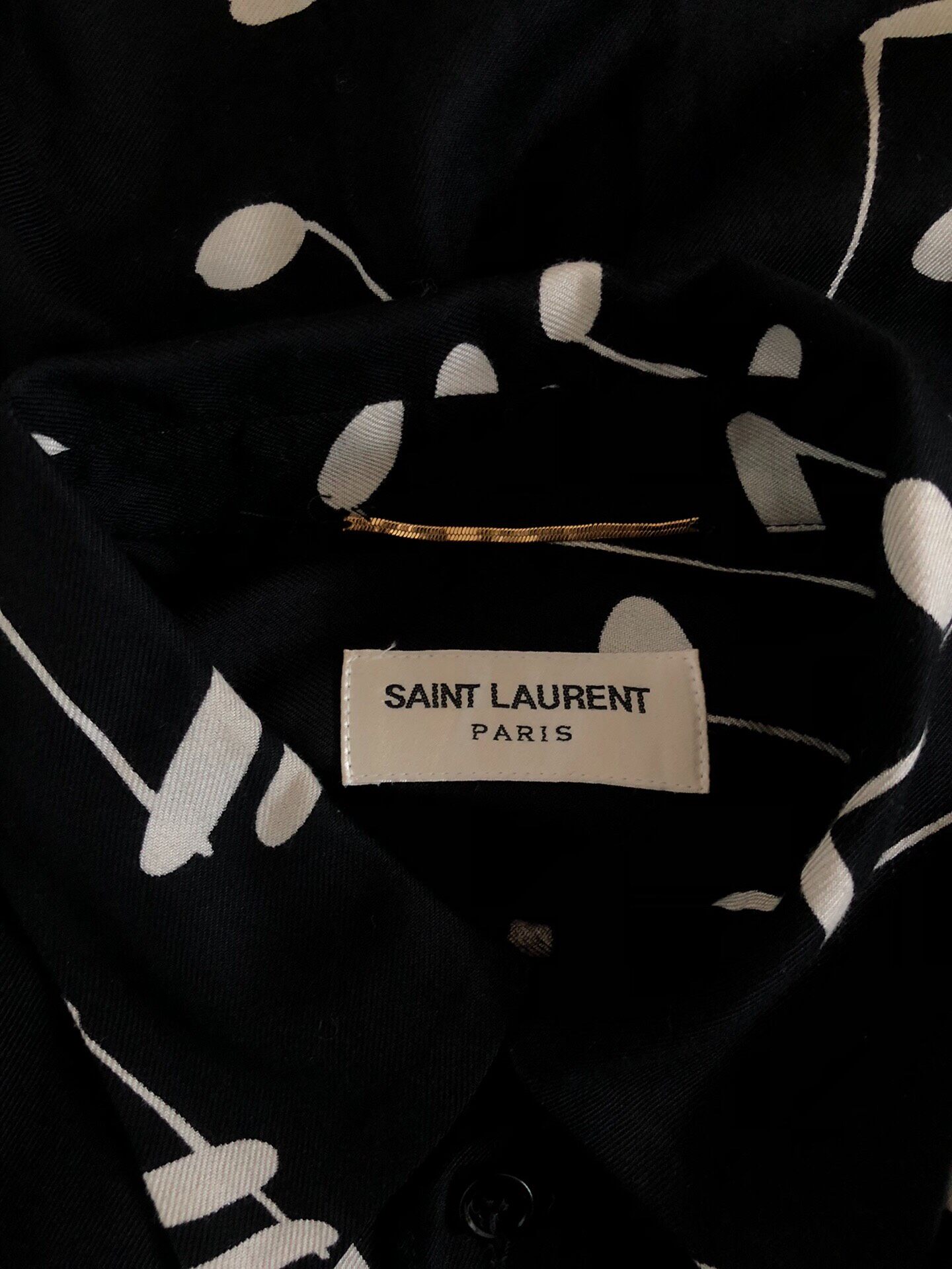 Saint Laurent 16FW Music Note Shirt Dress — detail