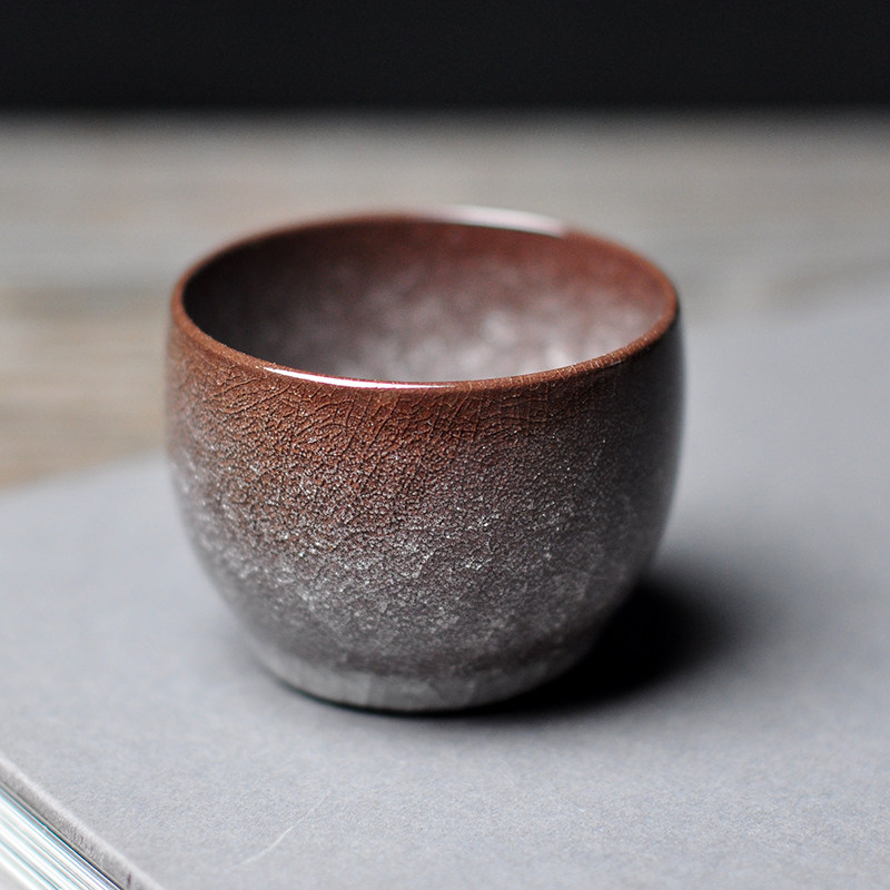 【周小军】工艺美术师《铁胎冰裂杯31》哥窑手工杯主人杯品茗杯