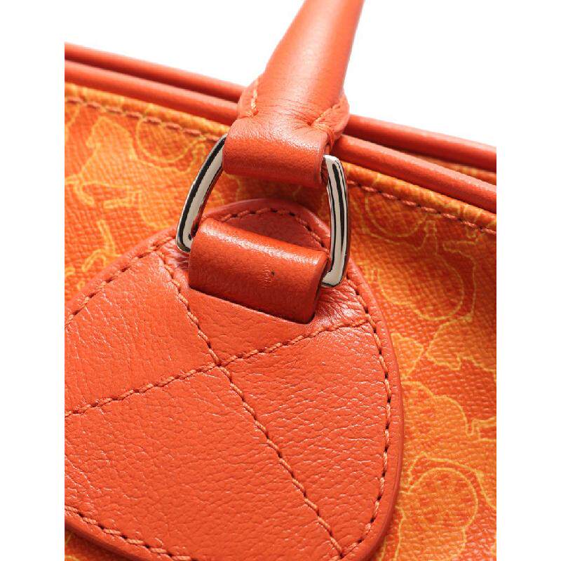 [9.5新]思琳celine女士手提包马车图案pvc真皮橙色528002