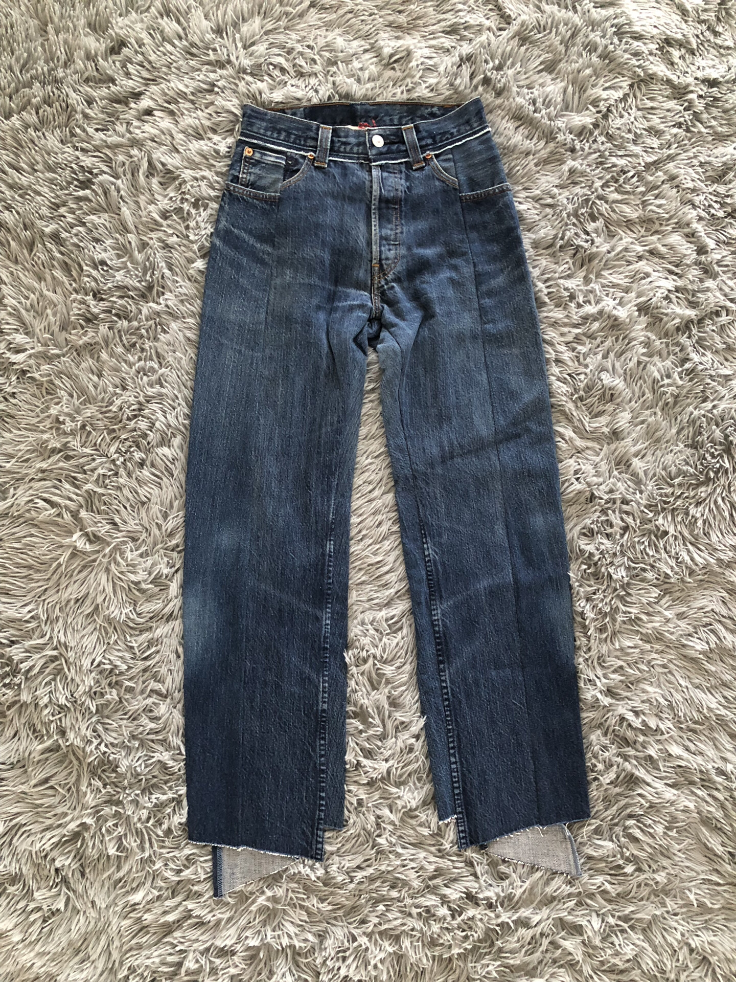 Vetements Spliced High-Waisted Cropped Jeans