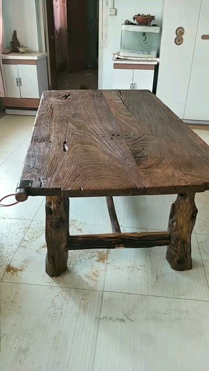 老榆木门板茶桌餐桌风化长条凳原木禅意博古架厂家直销专业定制