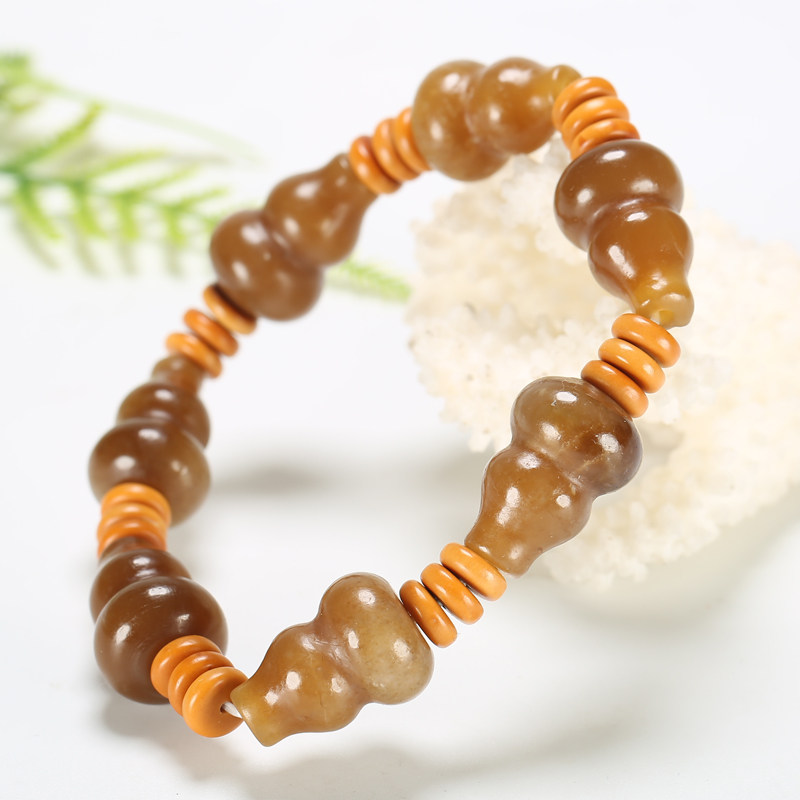 【即刻拍】和田玉糖玉葫芦手链 福禄平安手串链子珠链 47克