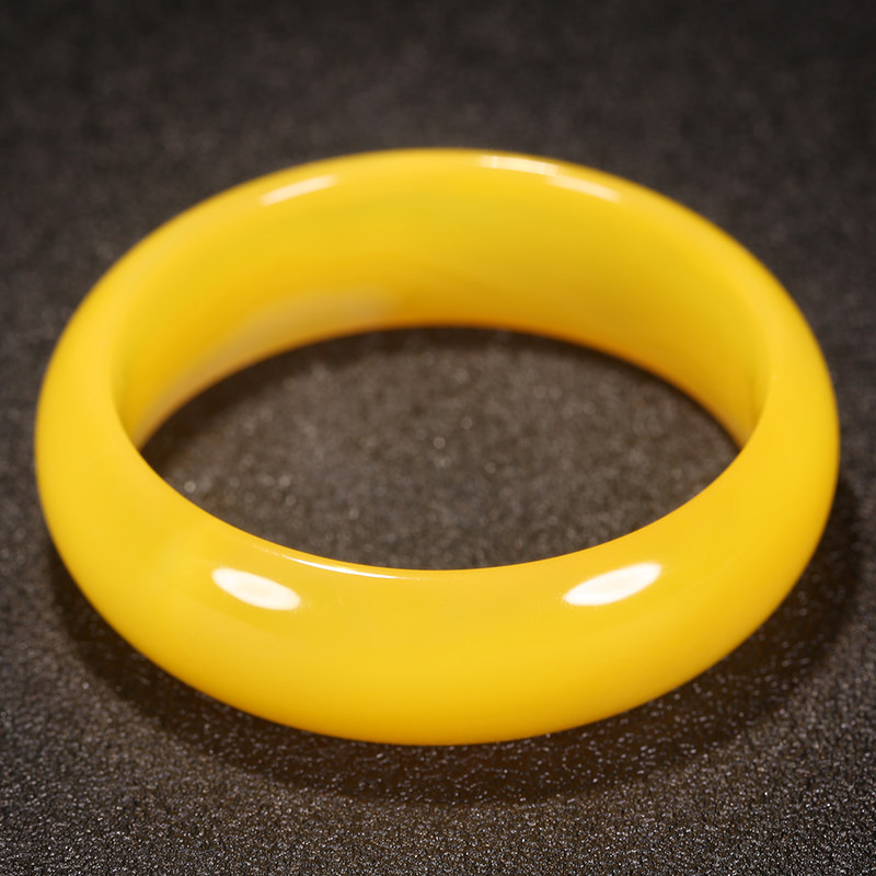 66克天然招财黄玛瑙加宽手镯内径约65.2mm