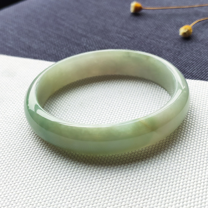 平洲翡翠手镯定制糯种51.4/51.3/51.3圈口贵妃镯缅甸a货带证书