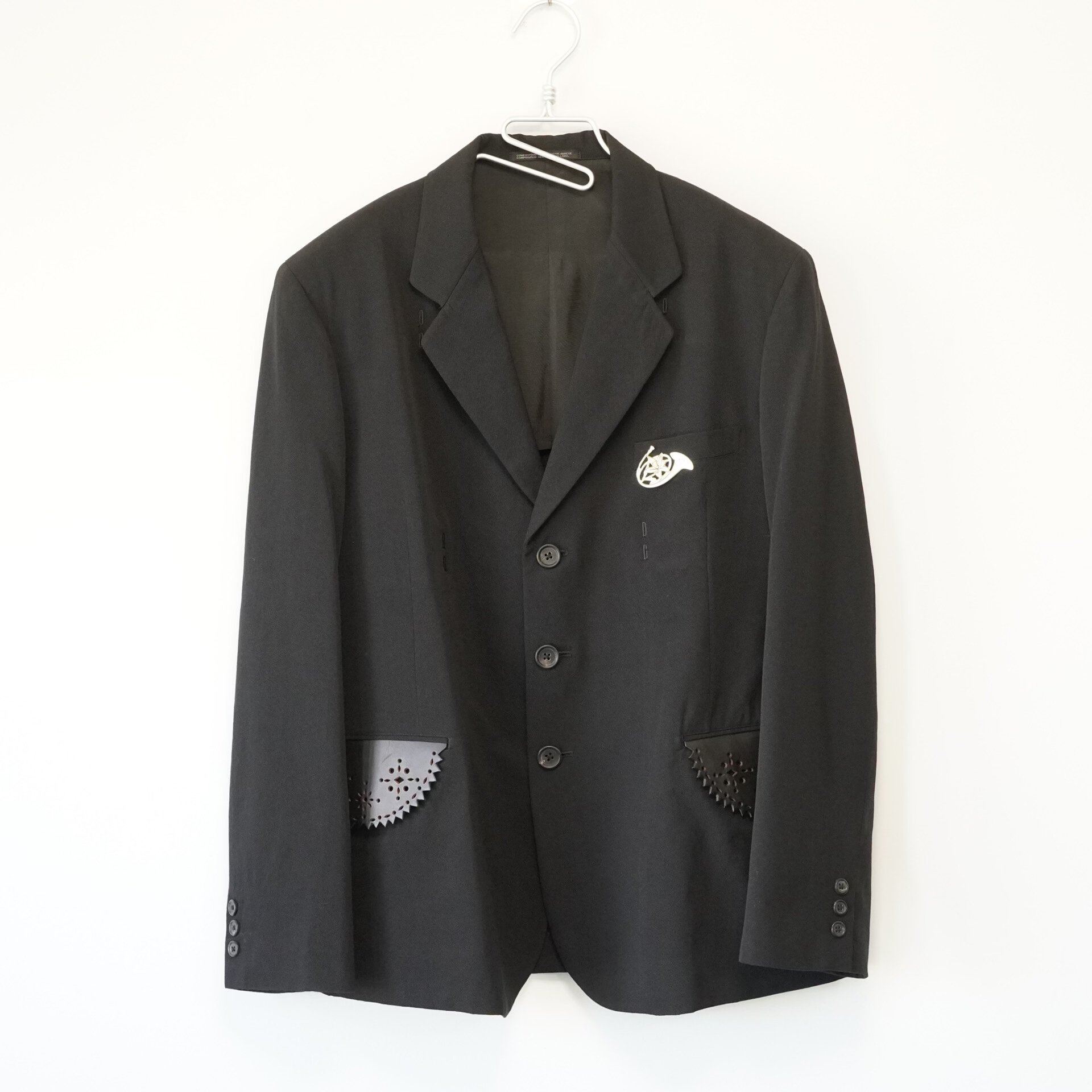 Yohji Yamamoto 96SS Wool Leather Patchwork Jacket