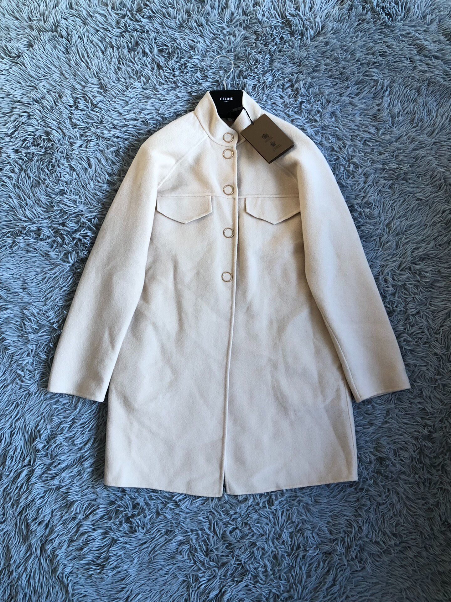 Burberry Cream Wool Coat