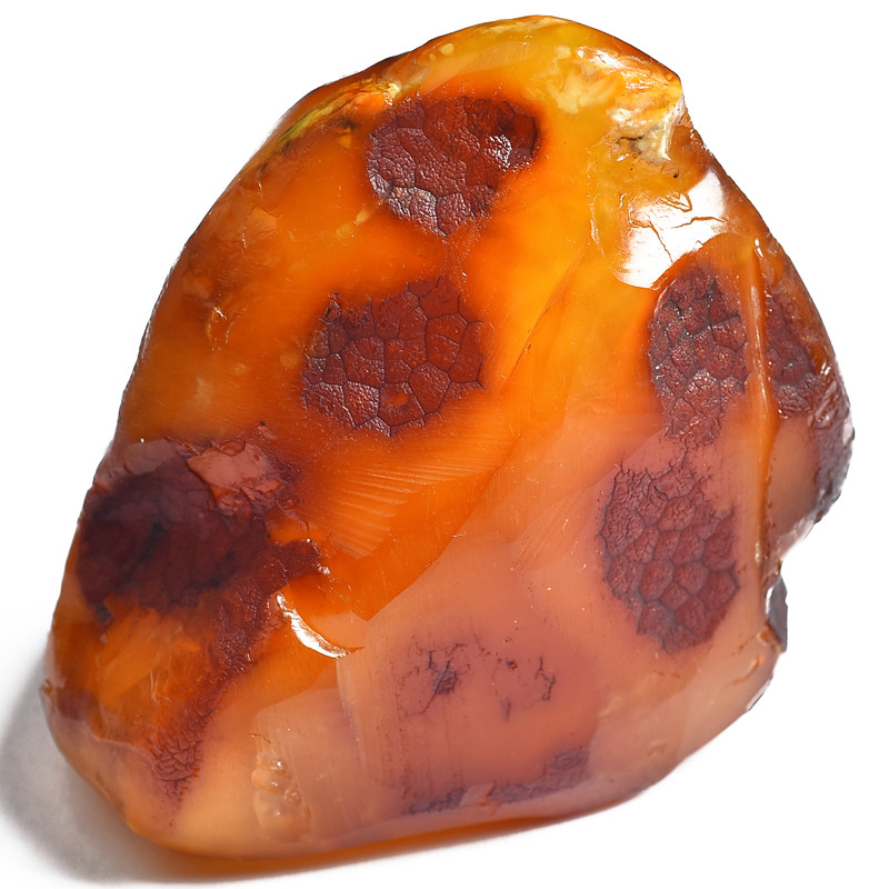 100.94克 带皮鸡油黄琥珀原石【强荧光】【3662】