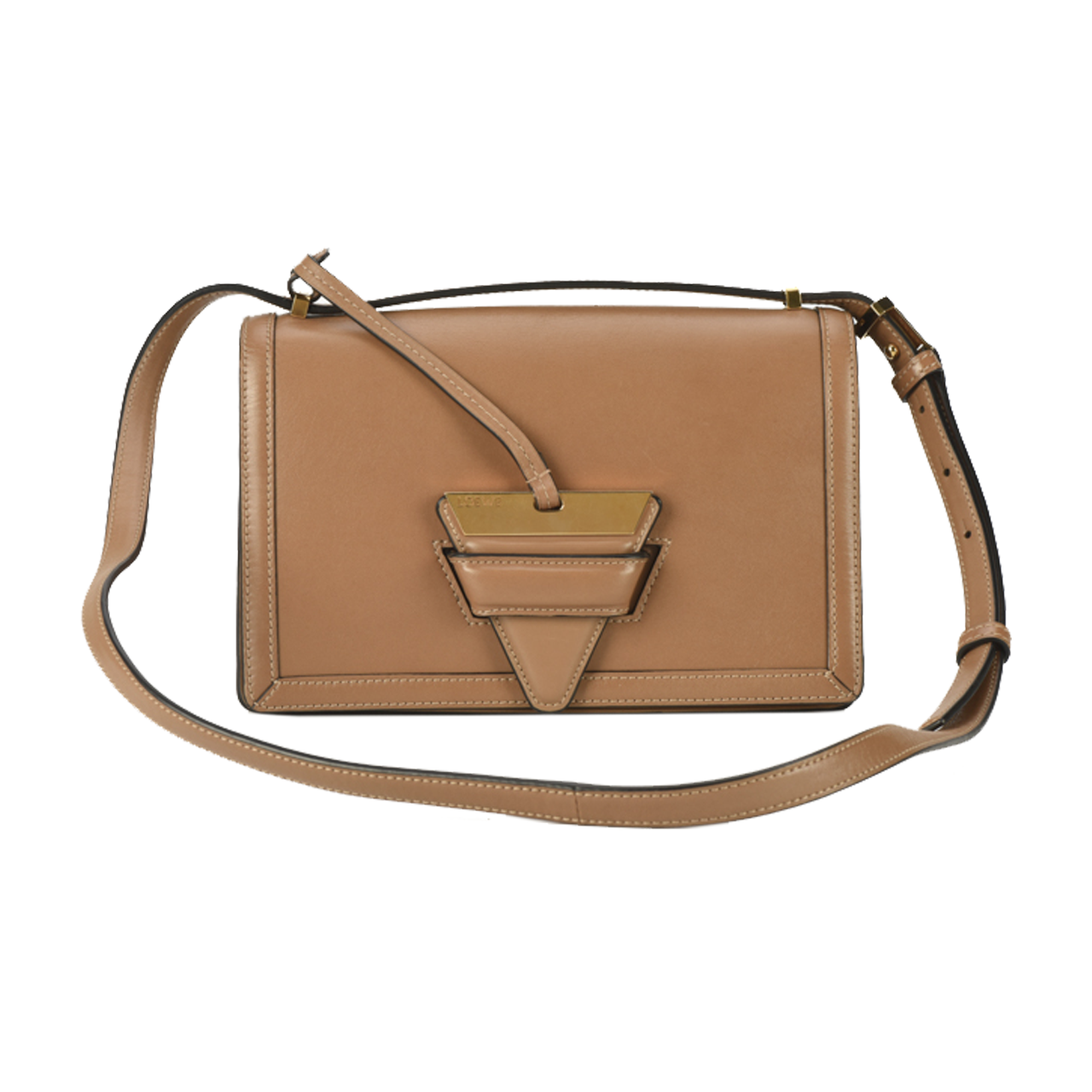 [9.0新]罗意威loewe女士巴塞罗那灰色牛皮三角扣斜挎包10016179