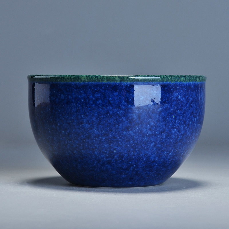 【格物】内外通体洒蓝釉缸式杯 高温颜色釉 景德镇 主人杯 茶杯