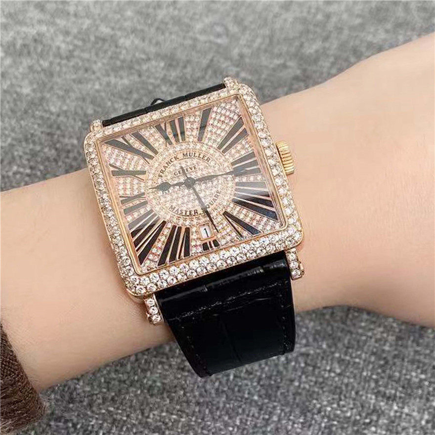 [9.5新]法兰克穆勒玫瑰金6000 h sc dt r后镶钻自动机械女表12年