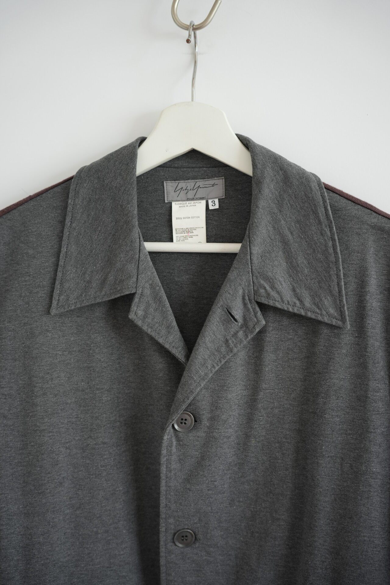 Yohji Yamamoto 01ss Gray Brown Shirt — detail