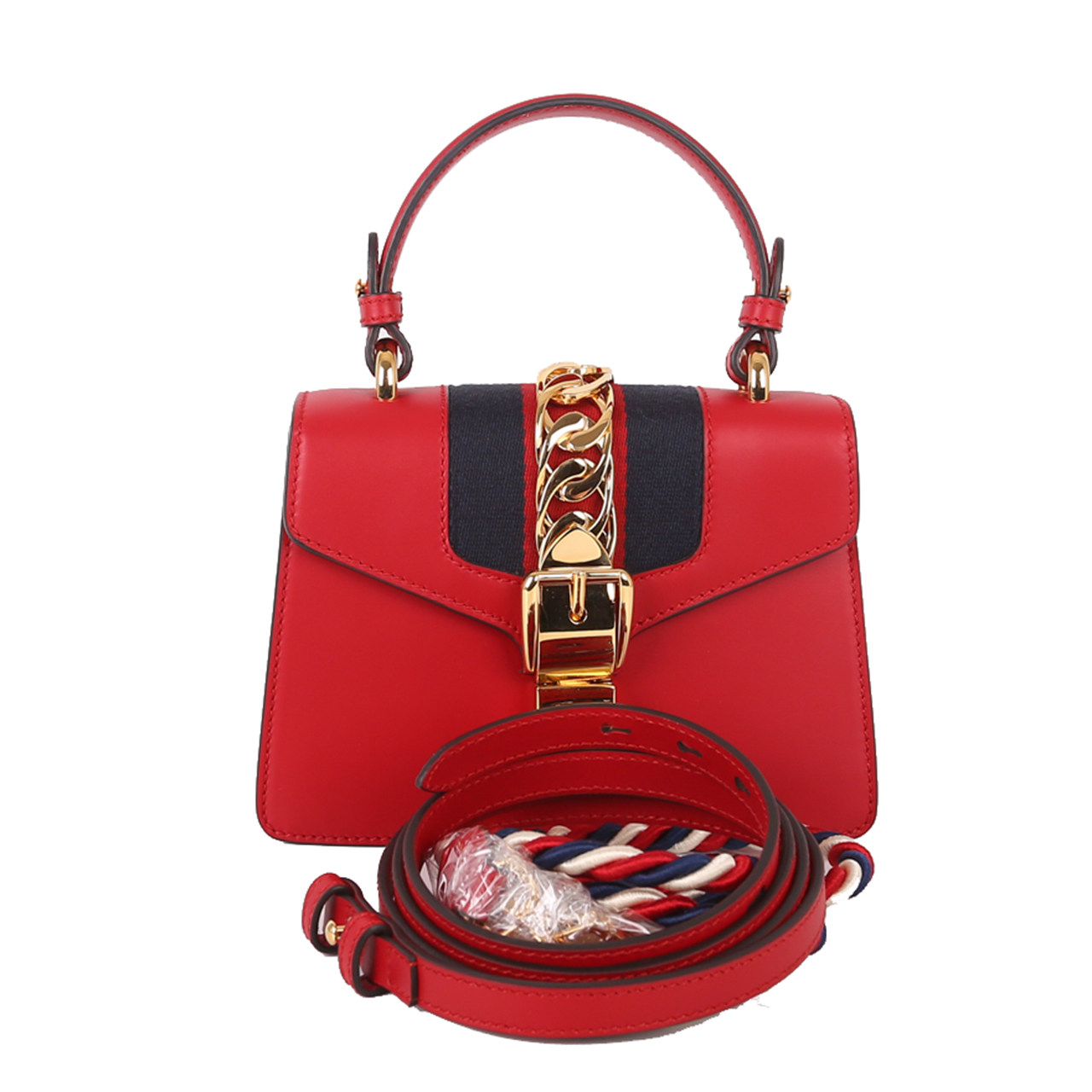 [9.8新]古驰guccisylvie女士红色单肩斜挎包a2007参考价20000