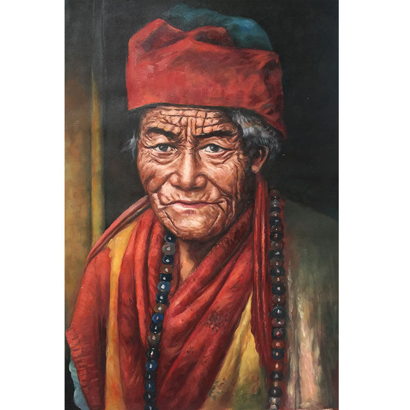 【特价油画】张晨香《扎布伦寺僧侣》职业画家 书房 客厅 装饰画