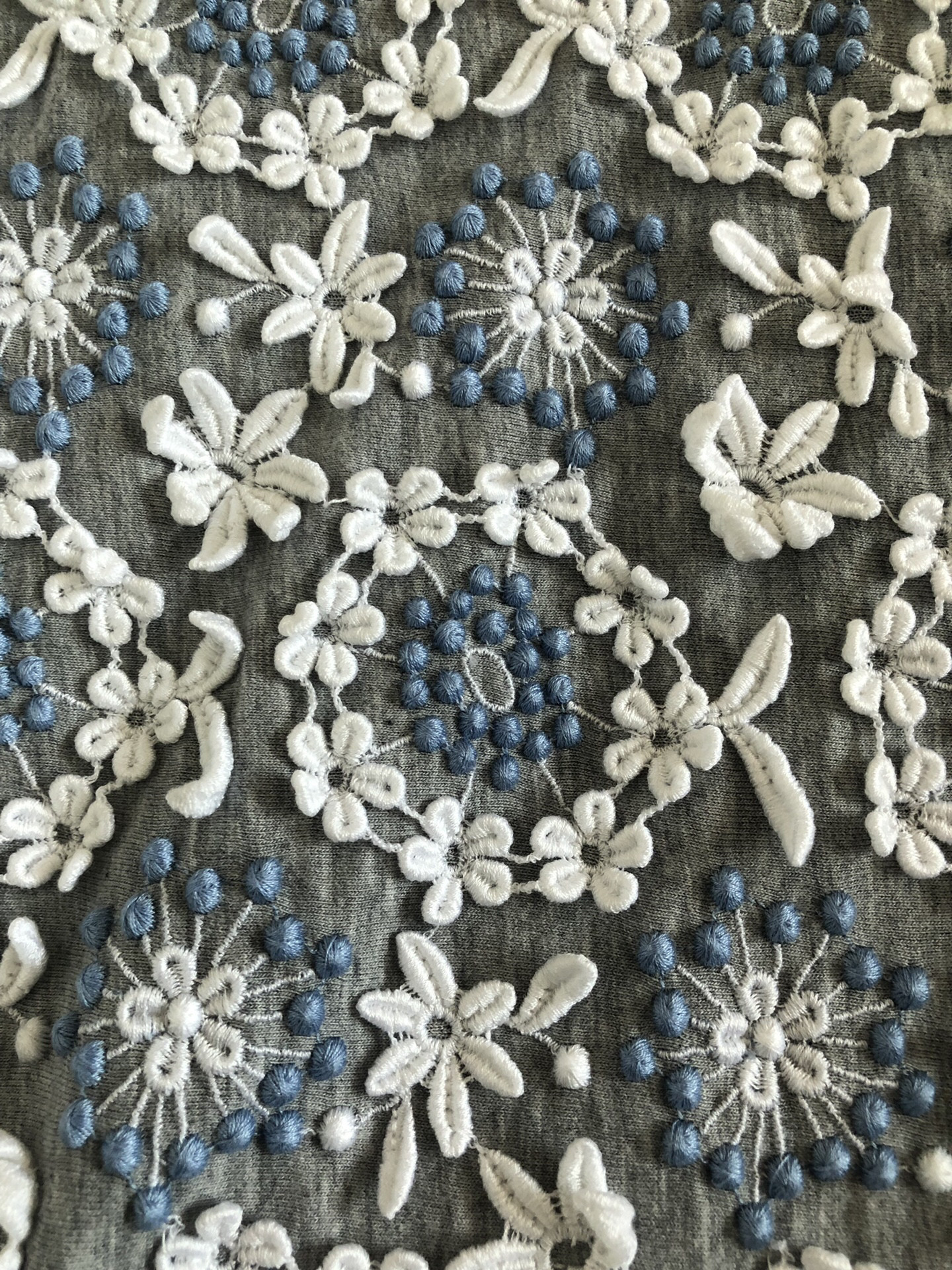 Prada Gray 3D Floral Short-Sleeve T-shirt — detail