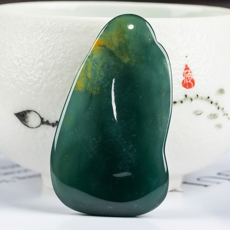 【源头好货-四会】拍卖天然翡翠a货冰糯种蓝水起胶悟道吊坠13.49g