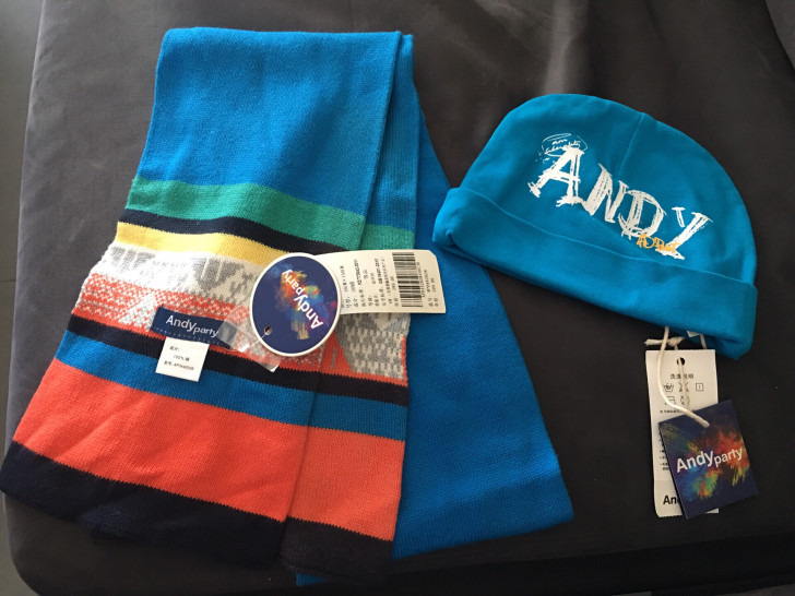 铅笔俱乐部Andyparty安迪派对围巾帽子套装