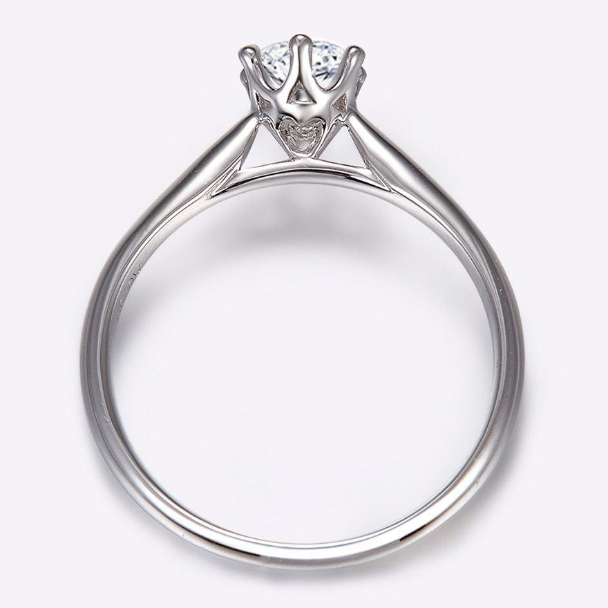 gia证书 0.50克拉 f色 vvs2净度 vg切工 赠18k金经典皇冠六爪戒托