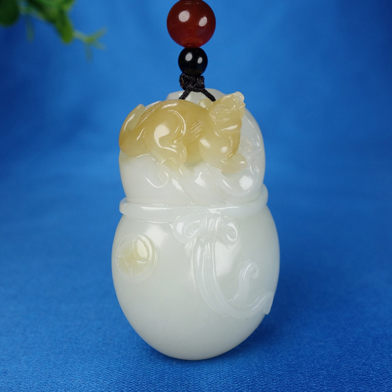 时晓铎工作室和田玉白玉糖玉【代代数钱】生肖鼠挂件吊坠62.72g