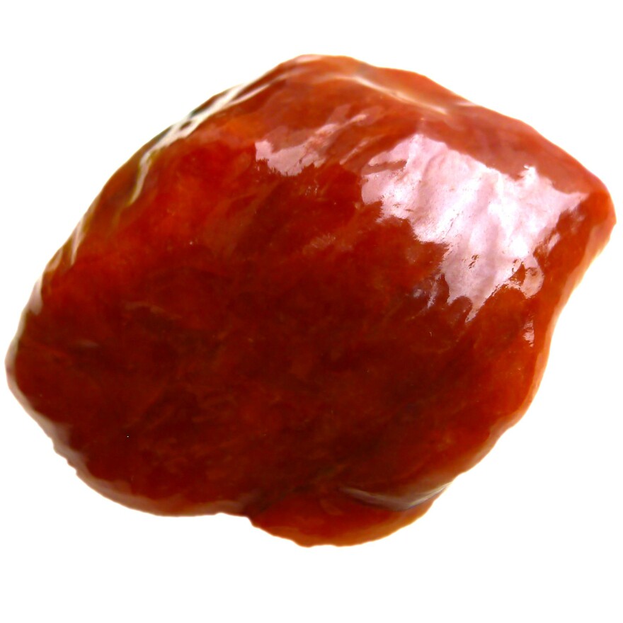 缅甸翡翠原石 冰润好种抛光玉石褐红料子明料挂件片料拍卖136.25g