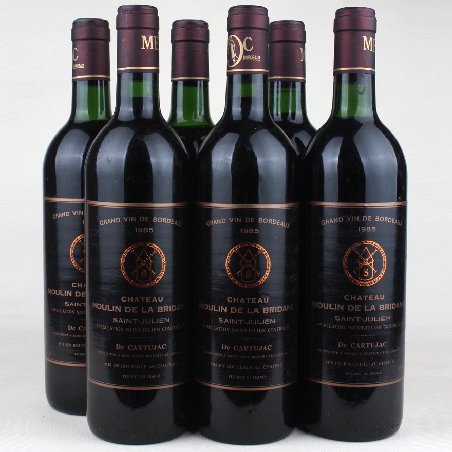 6瓶1985年风车布莱酒庄chateau moulin de la bridane