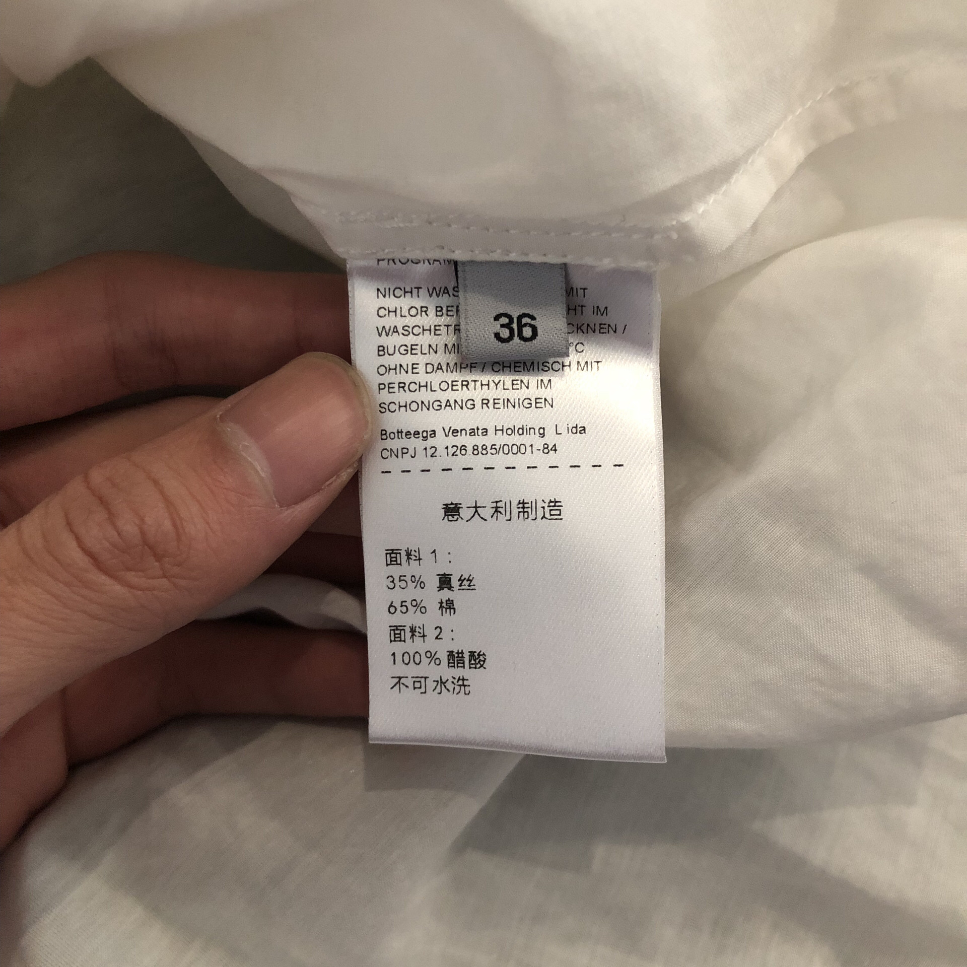 Bottega Veneta Diamond-Quilted White Shirt — back
