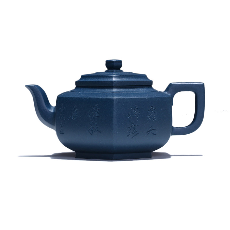 [1元起拍] 国工 陈老师 原矿天青泥六方雪华 保正品宜兴紫砂壶