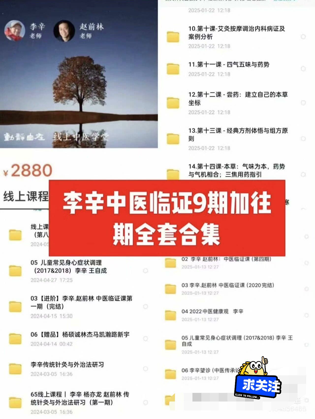 李辛全套中医课程，高清视频课程，一节不缺，完整版！