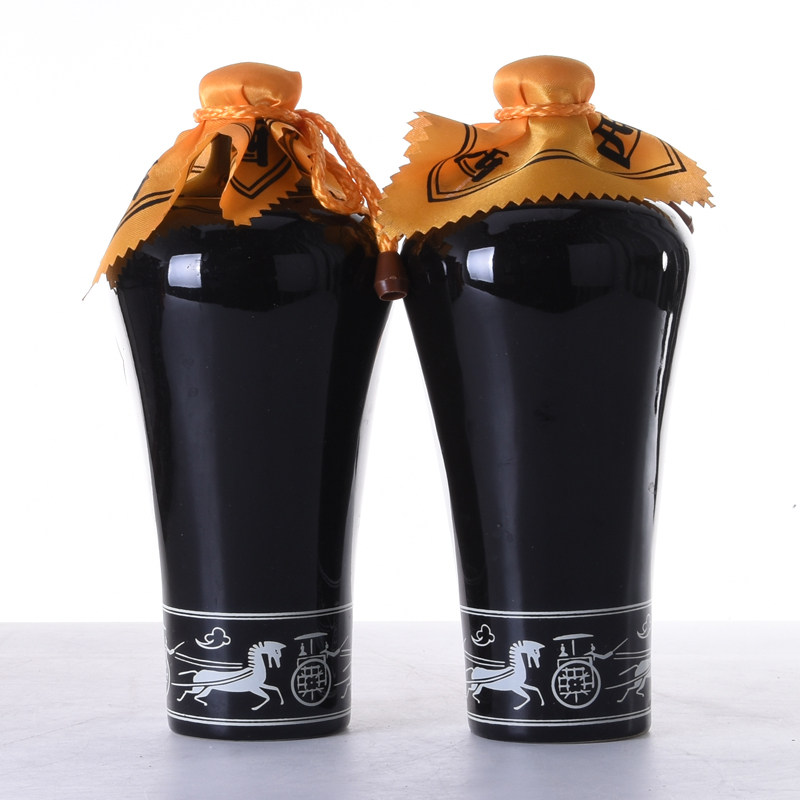 沣淼134-42】1998年 西凤酒(黑瓷瓶) 55度 500ml 2瓶老酒收藏酒