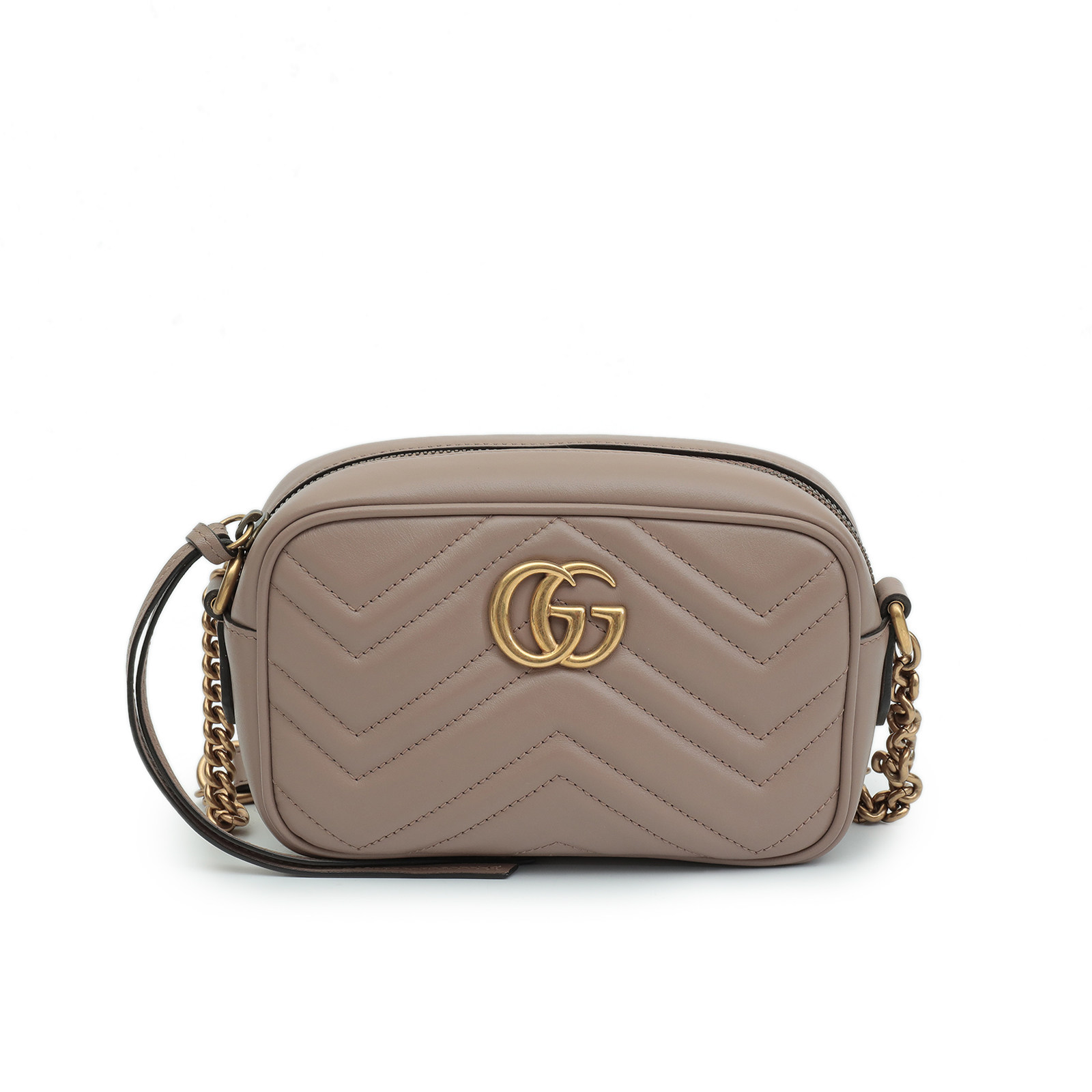 【9.5新】古驰gucci女士粉色mini gg marmont全皮相机包48496