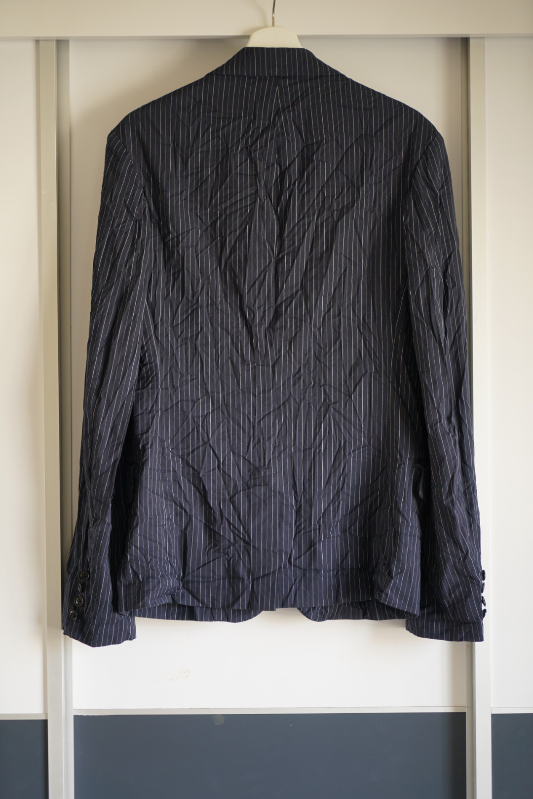 Yohji Yamamoto 16ss Striped Crinkled Blazer — front