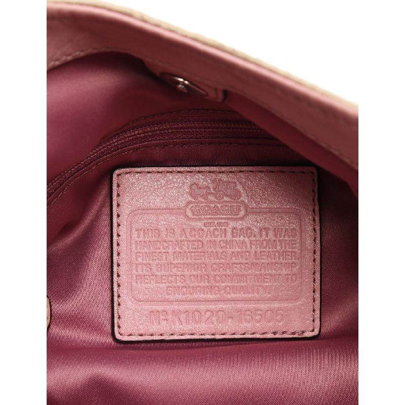 [9.0新]蔻驰coach女士madison尼龙单肩包真皮米色粉色 505781