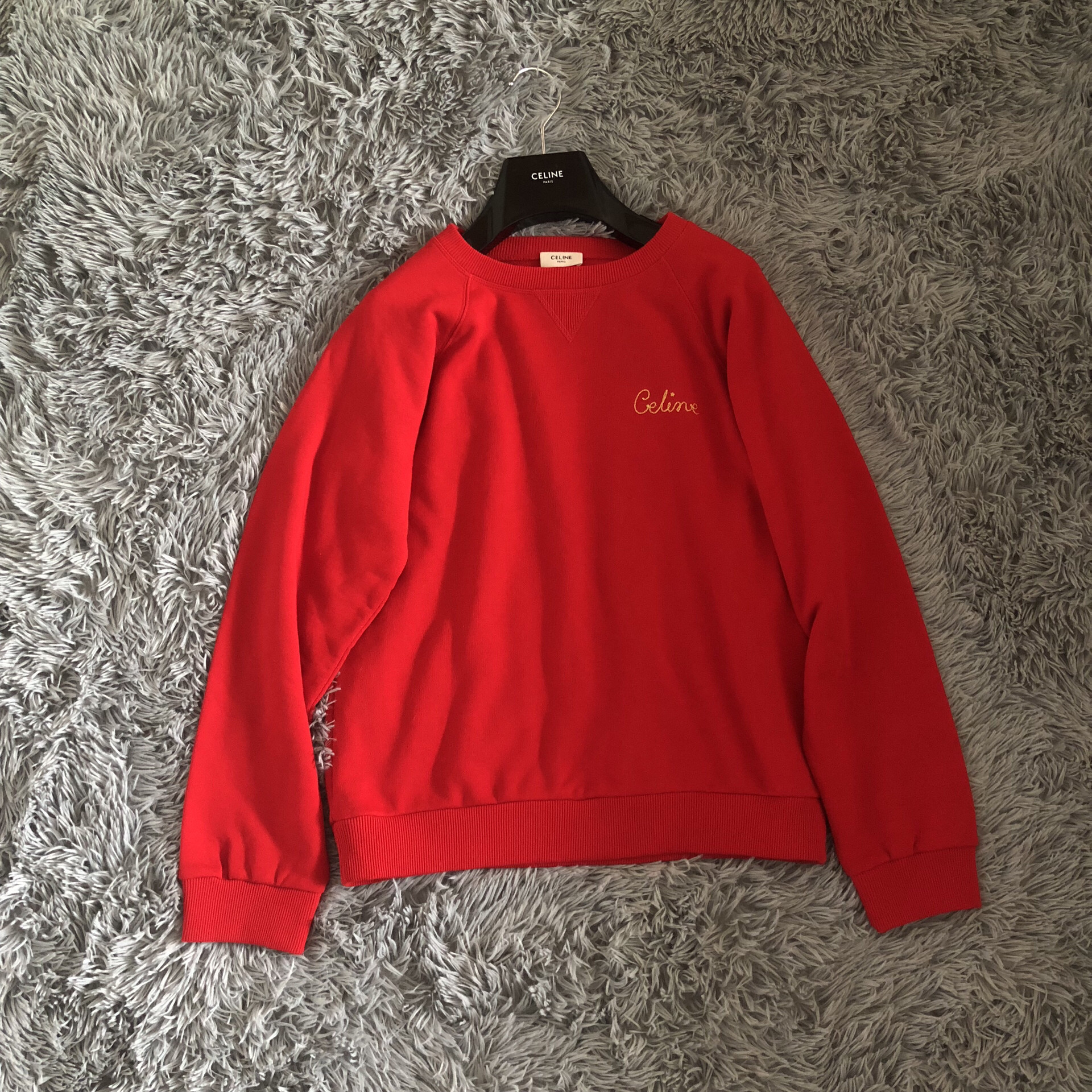 Celine Gold Logo Red Sweatshirt