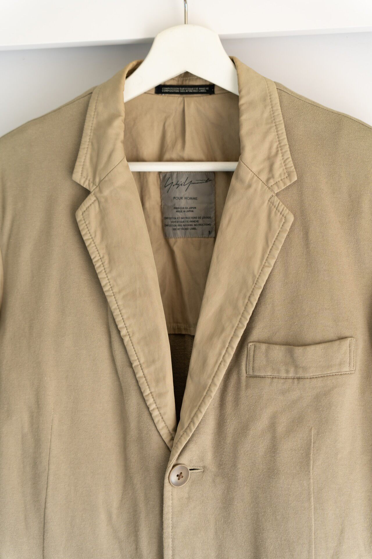 Yohji Yamamoto 12SS Beige Blazer — detail