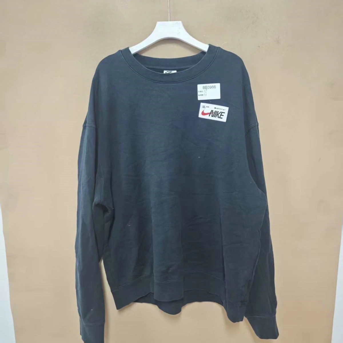 Nike耐克黑色圆领卫衣，XL码（180/96A），宽松版型