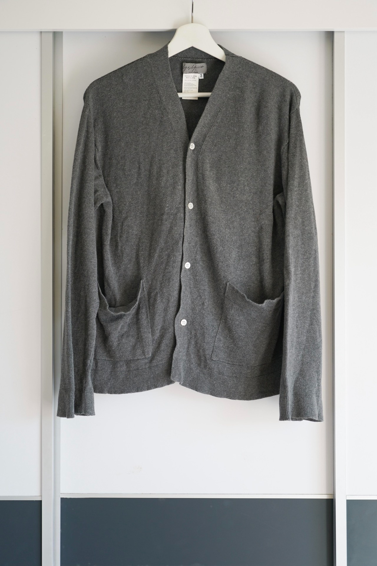 Yohji Yamamoto 00AW Gray Wool Cardigan